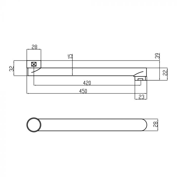 Излив для ванны Lidz (CRM) 54 02 450 00