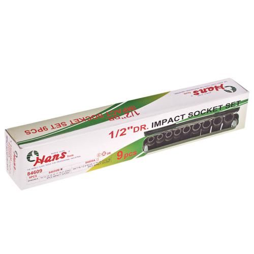 Набір ударних торцевих головок 1/2" DR(10-22) 9 пр. (84609M) HANS (84609М)