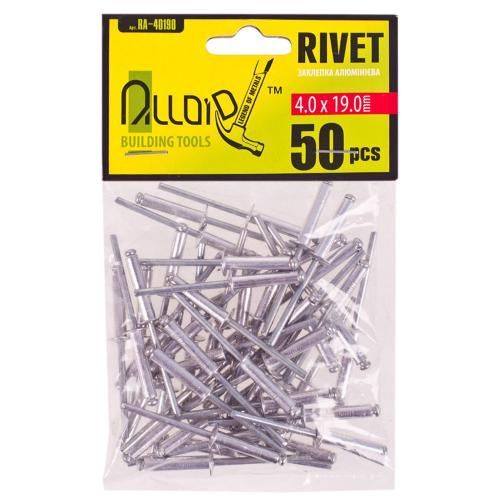Заклепка алюминиевая 4,0х19,0мм, 50 шт Alloid