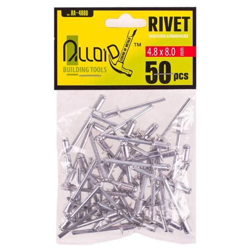 Заклепка алюминиевая 4,8х8,0мм, 50 шт Alloid