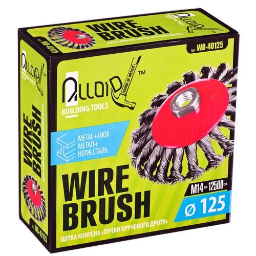 Щетка конусная "пучки крученой проволоки" 125мм, М14х2 Alloid (WB-40125)