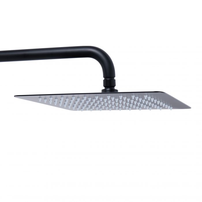 Душевая система универсальная Qtap Sloup термостатическая на два потребителя с полкой QTSL57T105VNKBB Black Matt