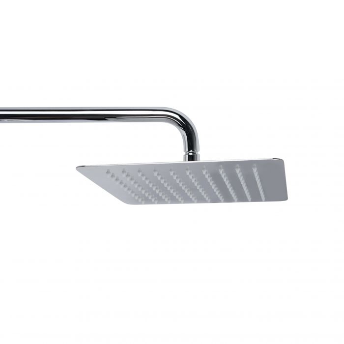 Душевая система универсальная Qtap Sloup термостатическая на два потребителя с полкой QTSL57T105VNKCB Chrome/Black