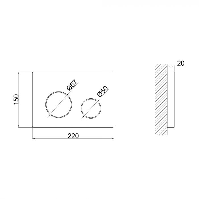 Панель смыва для унитаза Qtap Nest QT0111M11110W