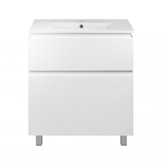 Комплект Qtap Albatross 710х825х460 White напольная тумба + раковина врезная QT0171TN700D3070CW