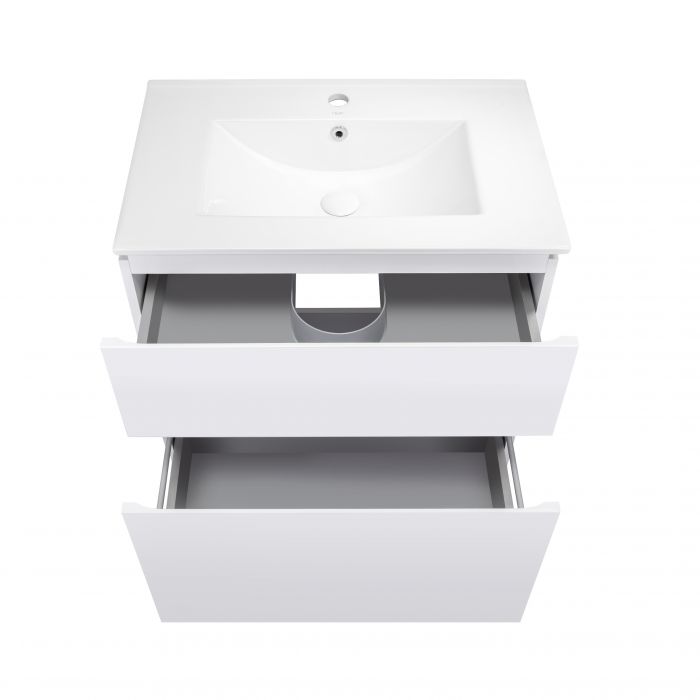 Комплект Qtap Albatross 710х825х460 White напольная тумба + раковина врезная QT0171TN700D3070CW