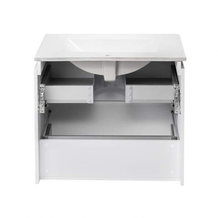 Комплект Qtap Albatross 710х725х460 White тумба подвесная+врезная раковина QT0172TP700D3070CW