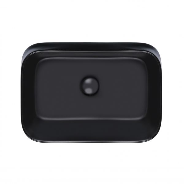 Раковина-чаша Qtap Scorpio 550х390х120 Matt black з донним клапаном QT14112243MB