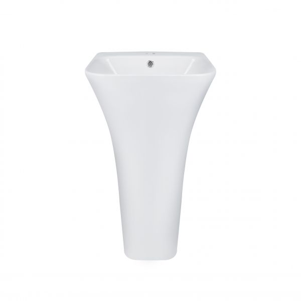 Раковина напольная моноблок Qtap Crow 450x435x835 White с донным клапаном QT0511G315W