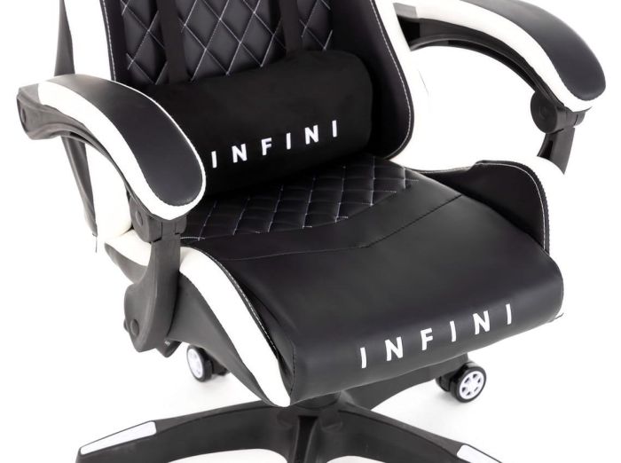 Компьютерное кресло Extreme INFINI FIVE Черно-белый, Zenga экокожа