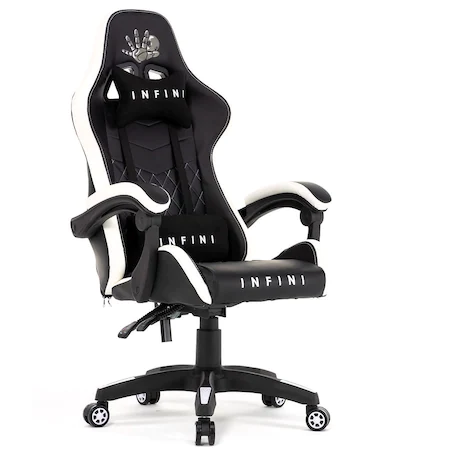 Компьютерное кресло Extreme INFINI FIVE Черно-белый, Zenga экокожа