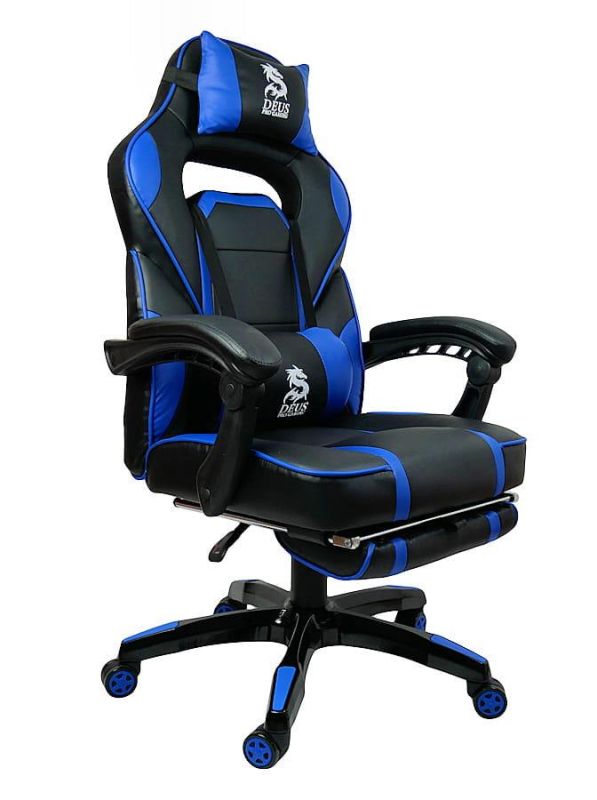 Компьютерное кресло DEUS LARGE Синий, Zenga экокожа