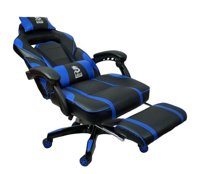 Компьютерное кресло DEUS LARGE Синий, Zenga экокожа