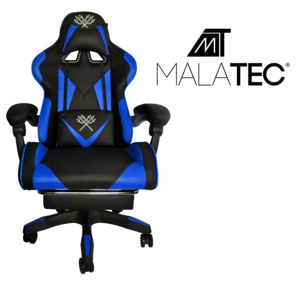 Компьютерное кресло Malatec 8978 Черно-синий, MALATEC, экокожа