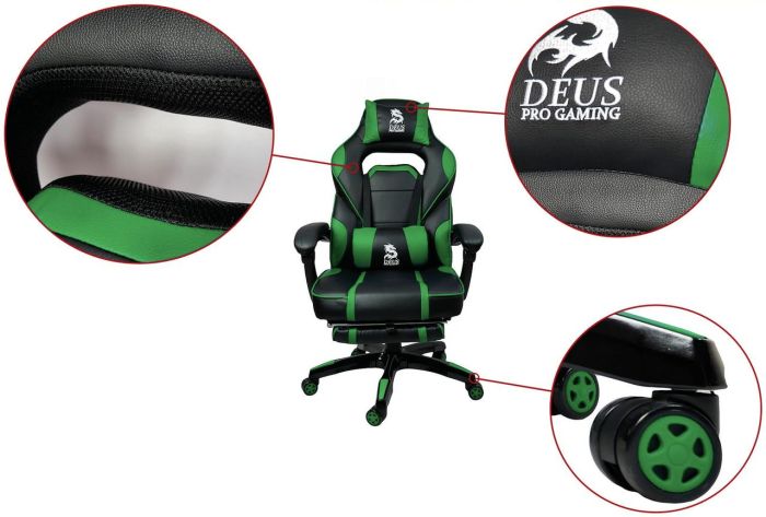 Компьютерное кресло DEUS LARGE Зеленый, Zenga экокожа