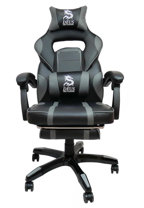 Компьютерное кресло DEUS LARGE Серый, Zenga экокожа