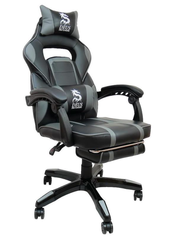 Компьютерное кресло DEUS LARGE Серый, Zenga экокожа