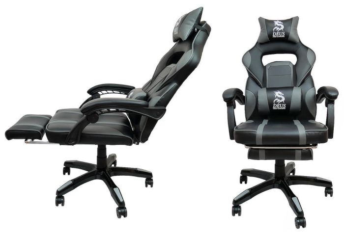 Компьютерное кресло DEUS LARGE Серый, Zenga экокожа