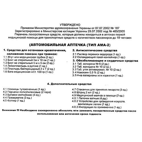 Аптечка АМА-2 для микроавтобуса (до 18 человек) сумка (315 АМА-2 сумка)