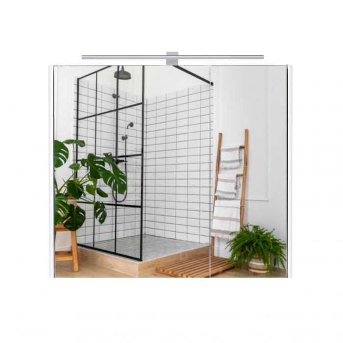 Зеркальный подвесной шкаф Qtap Albatross 800х700х145 White с LED-подсветкой QT0177ZP800LW