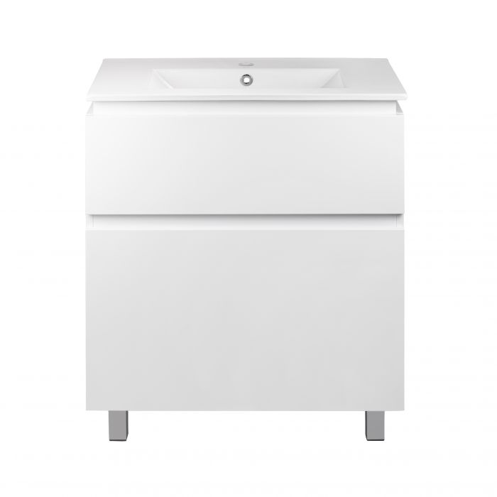 Комплект Qtap Albatross 810х825х460 White напольная тумба + раковина врезная QT0171TN800D3080CW