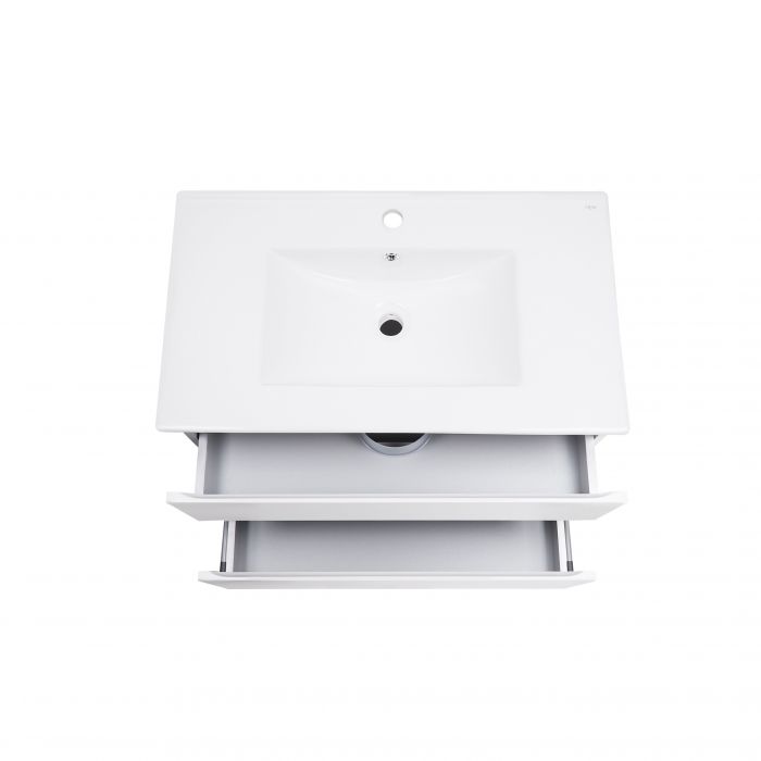 Комплект Qtap Albatross 810х725х460 White тумба подвесная+врезная раковина QT0172TP800D3080CW