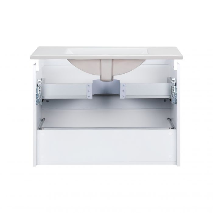 Комплект Qtap Albatross 810х725х460 White тумба подвесная+врезная раковина QT0172TP800D3080CW