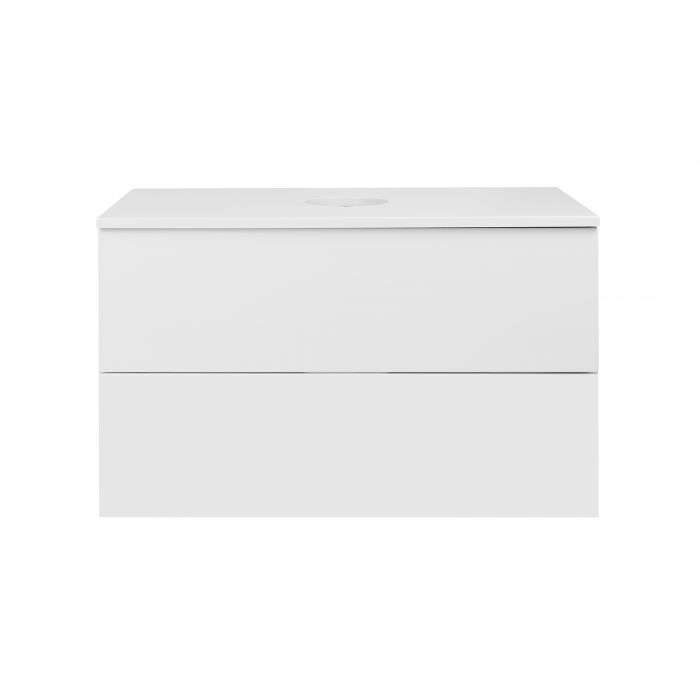 Тумба подвесная Qtap Tern 800х476х469 White со столешницей QT1779TPL801W