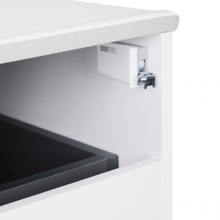 Комплект Qtap Virgo 700х580х437 White/Whitish oak подвесная тумба + раковина врезная QT1872TPА7013070CW