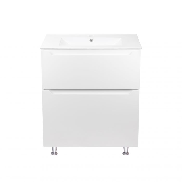 Комплект Qtap Scorpio 710х825х460 White напольная тумба + раковина врезная Qtap Scorpio QT1471TNВ7013070CW