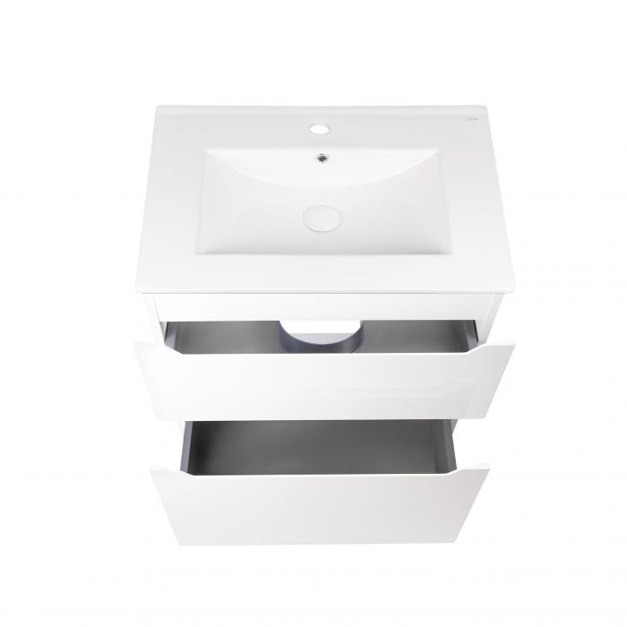 Комплект Qtap Scorpio 710х825х460 White напольная тумба + раковина врезная Qtap Scorpio QT1471TNВ7013070CW