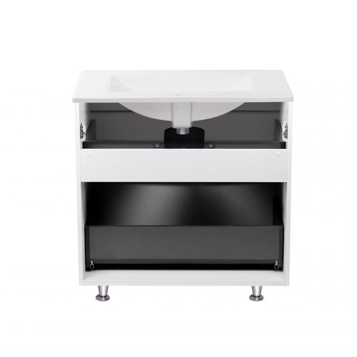 Комплект Qtap Scorpio 710х825х460 White напольная тумба + раковина врезная Qtap Scorpio QT1471TNВ7013070CW