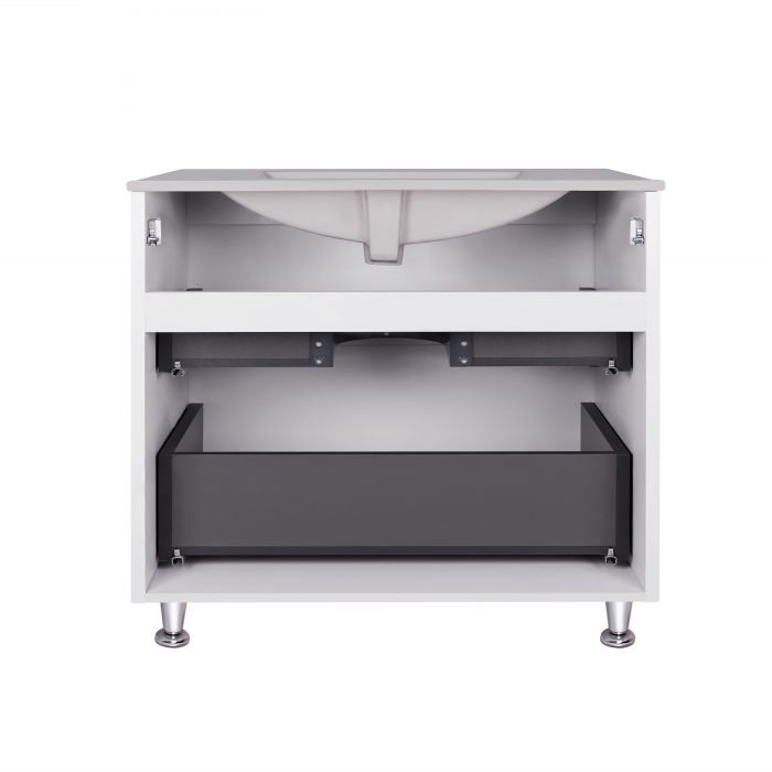 Комплект Qtap Tern 800х725х437 White напольная тумба + раковина врезная QT1771TNL8013080CW