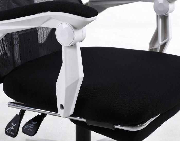 Компьютерное кресло INFINI YODA Footrest Черно-белый, Zenga Сетка