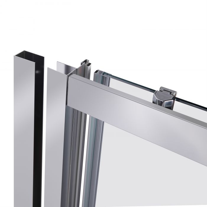 Душевые двери в нишу Qtap Taurus CRM2013-14.C6 130-140x185 см, стекло Clear 6 мм, покрытие CalcLess