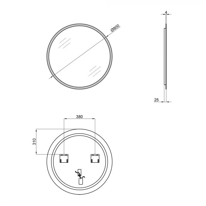 Зеркало Qtap Virgo R800 с LED-подсветкой QT1878250680W