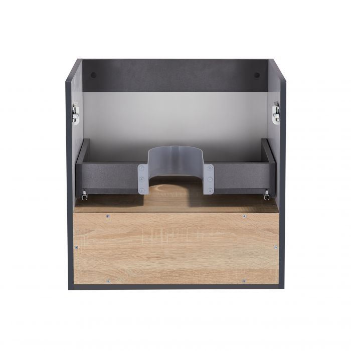 Тумба подвесная Qtap Robin 600х580х437 Graphite/Whitish oak