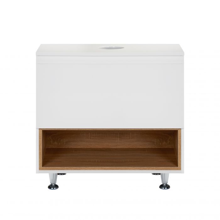 Тумба напольная Qtap Robin 700х616х437 White/Whitish oak со столешницей QT1380TNН7001WWO