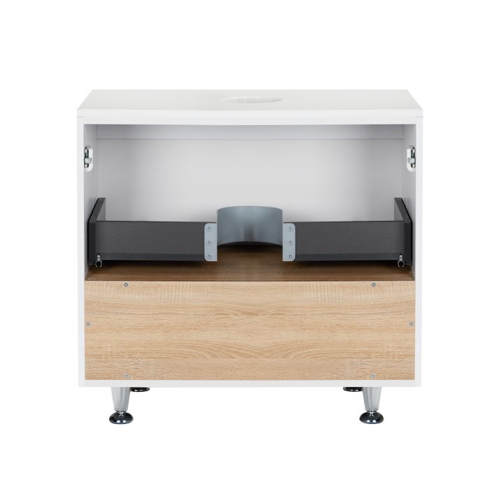 Тумба напольная Qtap Robin 700х616х437 White/Whitish oak со столешницей QT1380TNН7001WWO