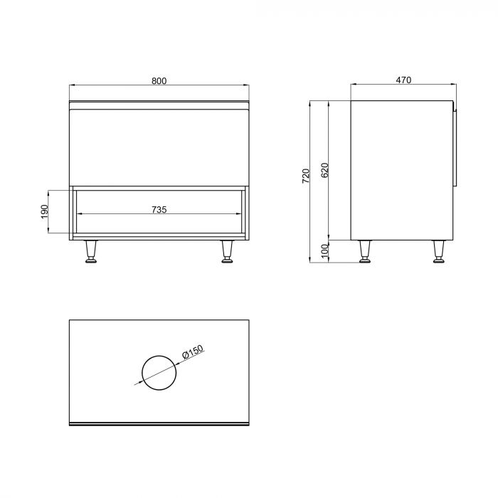 Напольная тумба Qtap Robin 800х616х437 Graphite/Whitish oak со столешницей QT1380TNН8002GWO