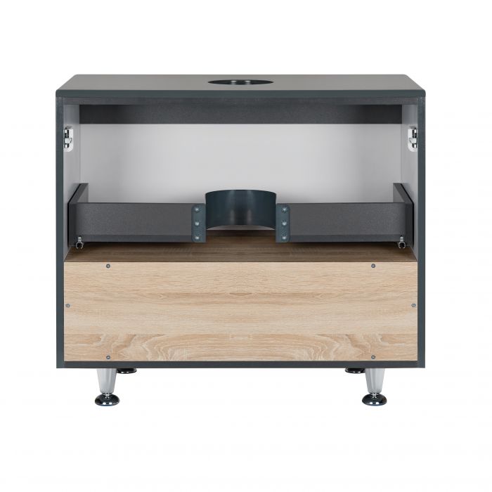 Напольная тумба Qtap Robin 800х616х437 Graphite/Whitish oak со столешницей QT1380TNН8002GWO