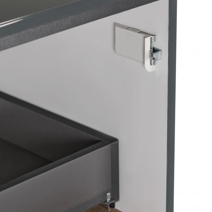 Напольная тумба Qtap Robin 800х616х437 Graphite/Whitish oak со столешницей QT1380TNН8002GWO