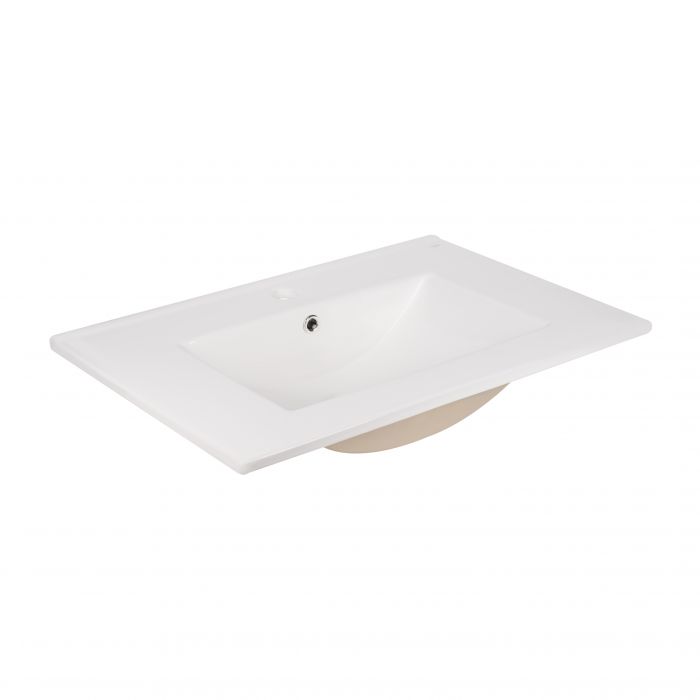 Комплект Qtap Robin 700х580х437 White/Whitish oak подвесная тумба + раковина врезная QT1372TPВ7001WWO