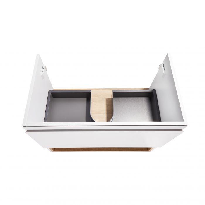 Комплект Qtap Robin 700х580х437 White/Whitish oak подвесная тумба + раковина врезная QT1372TPВ7001WWO