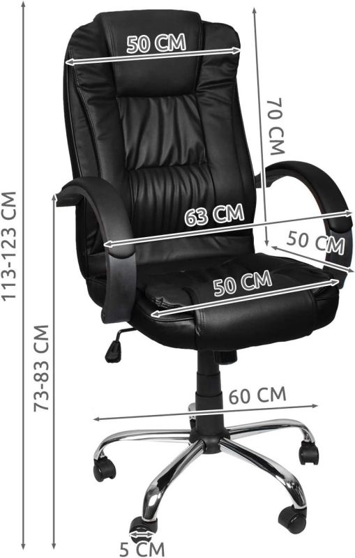 Офисное кресло MALATEC 8983 Черный, Iso Trade, искусственная кожа (кожзаменитель)