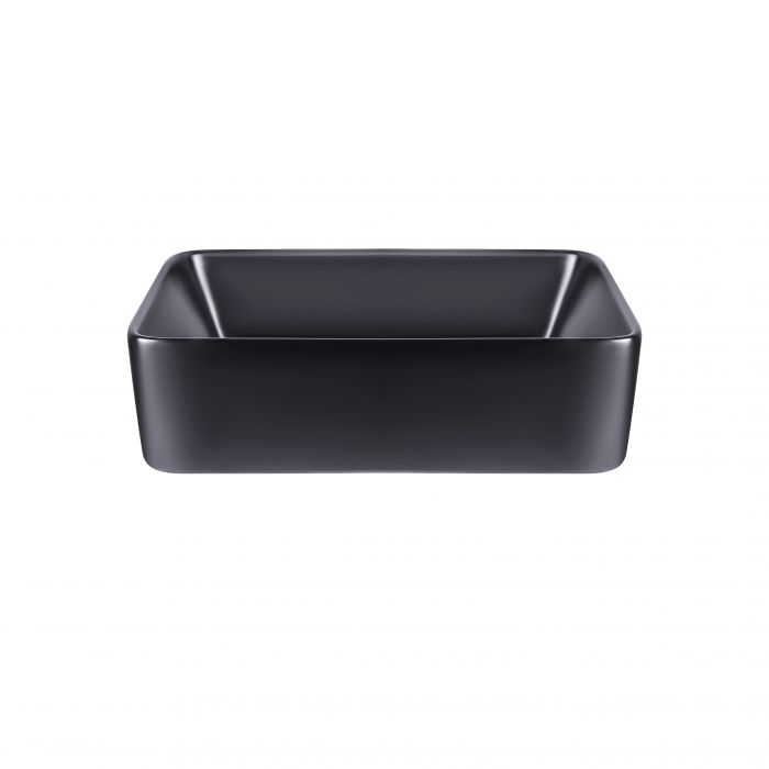 Раковина-чаша Qtap Tern 475х370х140 Matt black с донным клапаном QT172074MBMB