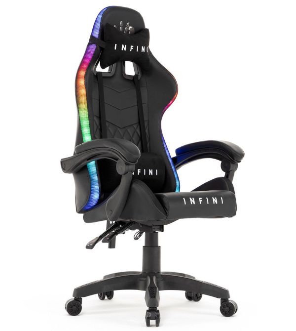 Компьютерное кресло Extreme INFINI FIVE с LED подсветкой Черный, Zenga экокожа