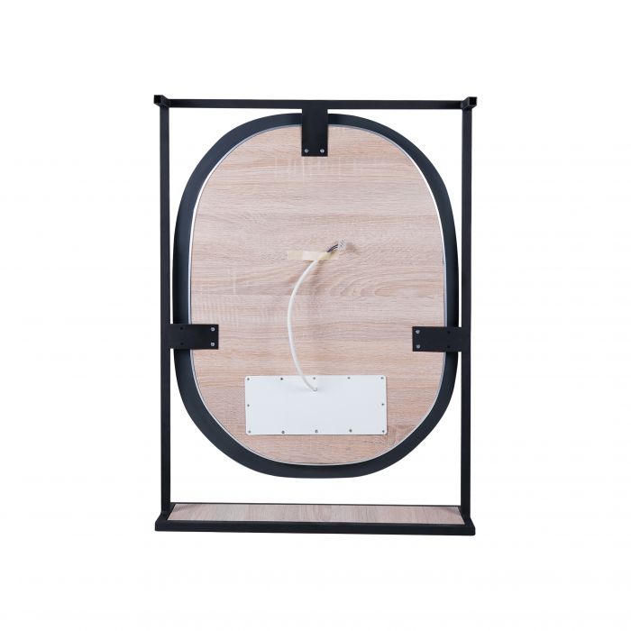 Зеркало Qtap Taurus 600х850х1400 Black/Whitish oak с LED-подсветкой QT2478ZP600BWO