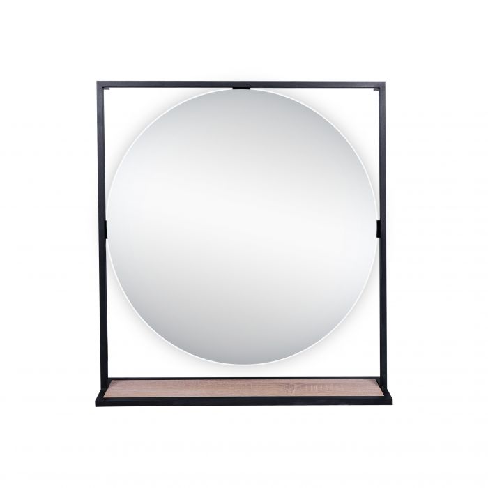 Зеркало Qtap Taurus 800х850х140 Black/Whitish oak с LED-подсветкой QT2478ZP800BWO