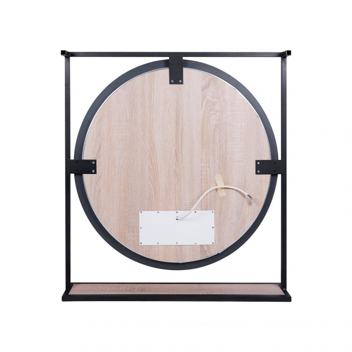 Зеркало Qtap Taurus 800х850х140 Black/Whitish oak с LED-подсветкой QT2478ZP800BWO